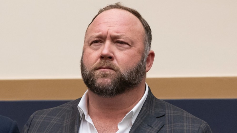 This Tuesday, Dec. 11, 2018, file photo shows radio show host and conspiracy theorist Alex Jones at Capitol Hill in Washington