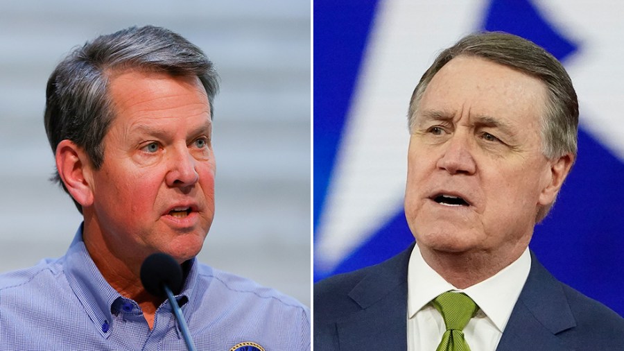 Georgia Gov. Brian Kemp and former Sen. David Perdue (Ga.)