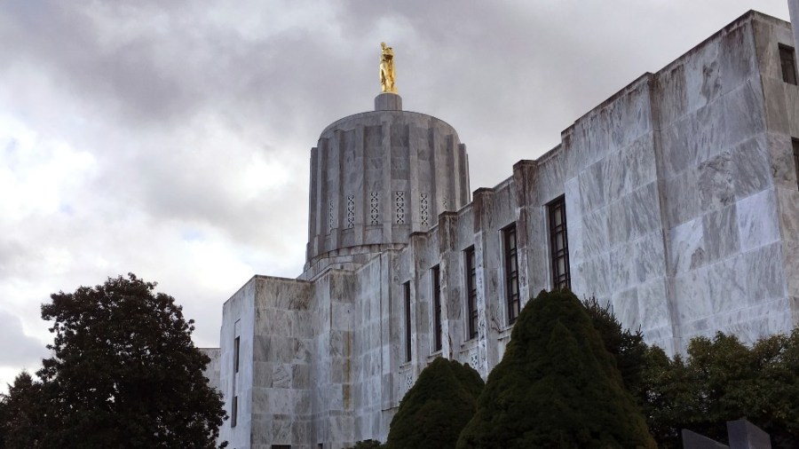 This Jan. 11, 2018, file photo, shows the state Capitol in Salem, Ore.