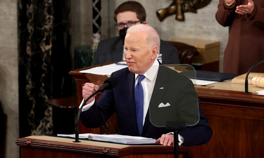 President Biden gives his State of the Union address during a joint session of Congress on March 1, 2022.