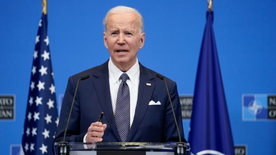 President Joe Biden speaks after a NATO summit in Brussels