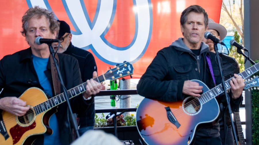 The Bacon Brothers hold a pop-up concert at Dacha Beer Garden in D.C.’s Navy Yard