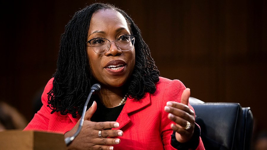 Supreme Court nominee Ketanji Brown Jackson answers questions during the second day her Senate Judiciary Committee confirmation hearing on Tuesday, March 22, 2022.