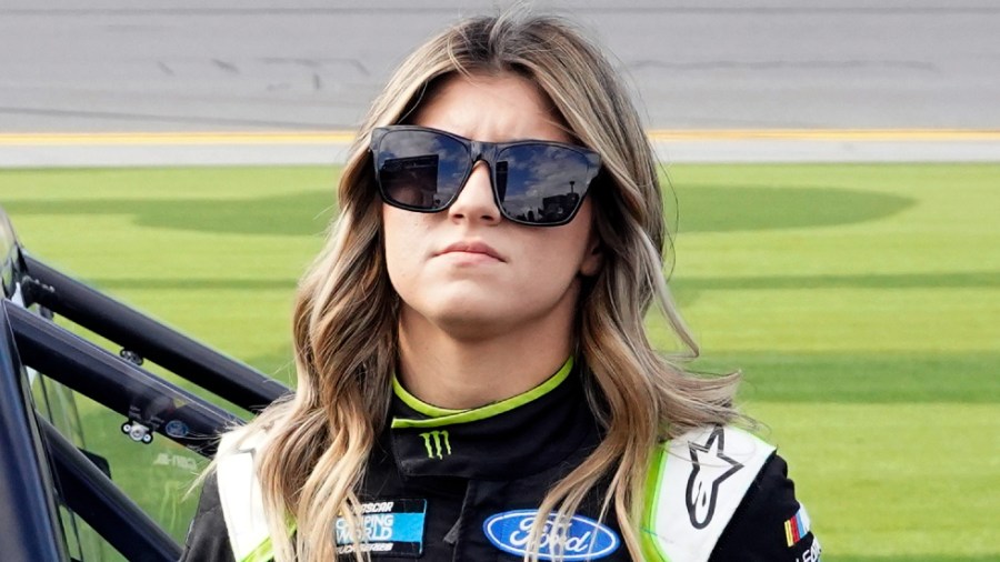 Hailie Deegan is seen during qualifying rounds for the Truck Series auto race at Daytona International Speedway