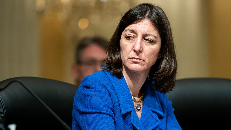 Rep. Elaine Luria (D-Va.) is seen as the Jan. 6 House Select Committee holds a business meeting on Monday, March 28, 2022 to consider former Trump administration officials Peter Navarro and Daniel Scavino, Jr. in contempt of Congress.