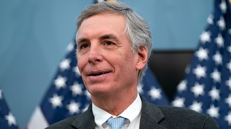 Rep. Tom Rice (R-S.C.) addresses reporters during a press conference to unveil the Joseph H. Rainey Room in the in the U.S. Capitol in Washington, D.C., on Thursday, February 3, 2022. Former Rep. Joseph H. Rainey (R-S.C.) was the first elected Black member of the House of Representatives who served from 1870 to 1879.