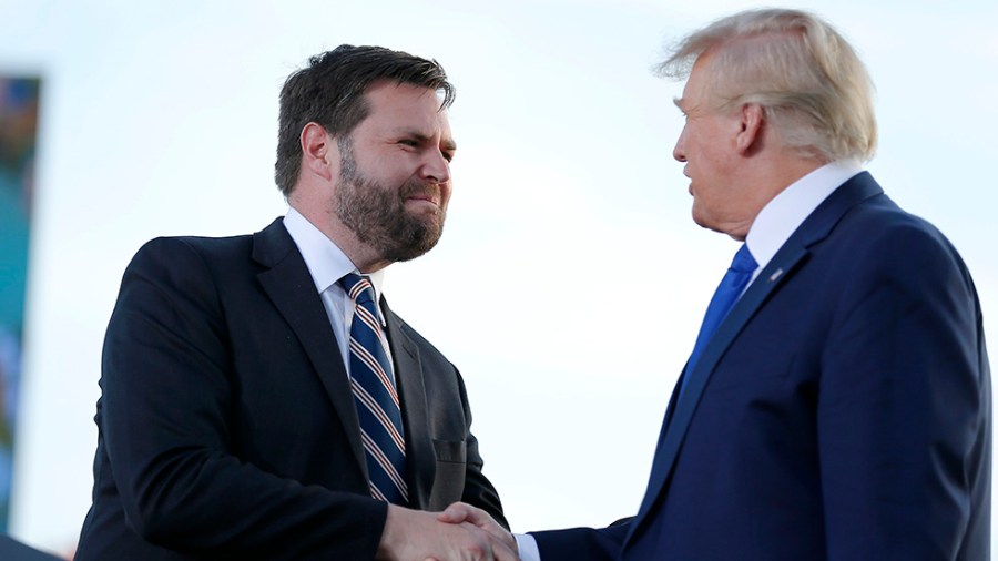 J.D. Vance and Donald Trump shake hands