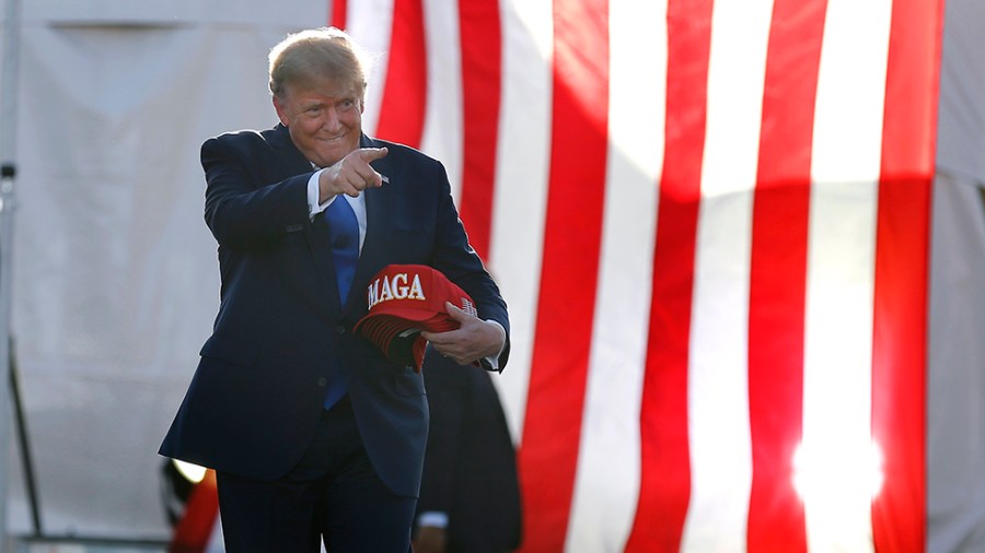 Former President Trump greets supporters