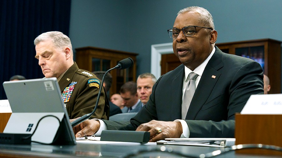 Secretary of Defense Lloyd Austin gives an opening statement during a House Appropriations Subcommittee on Defense hearing to discuss the President’s FY 2023 budget fo the Department of Defense on Wednesday, May 11, 2022.