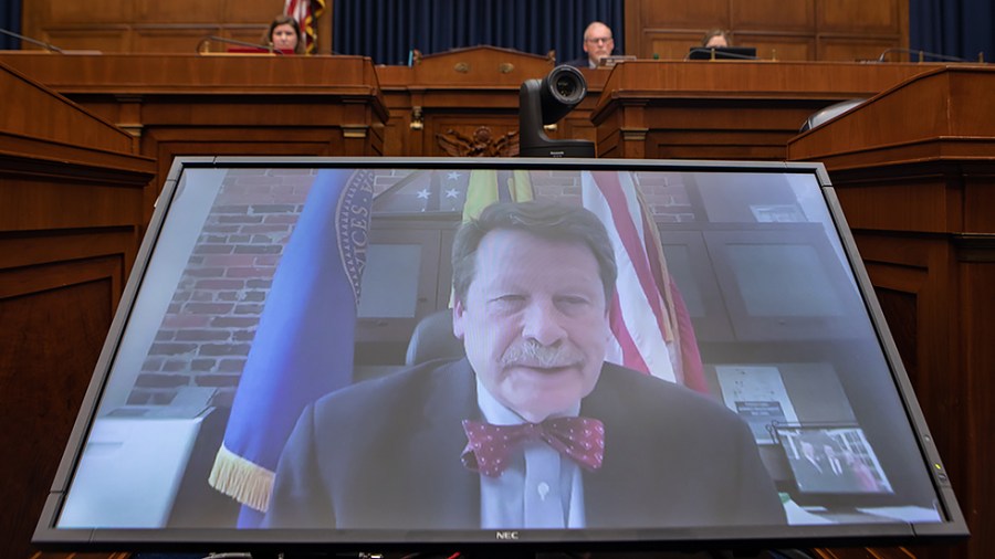 Food and Drug Administration Commissioner Robert Califf virtually delivers his opening statement during a House Committee on Energy Subcommittee on Oversight and Investigations hybrid hearing entitled, "Formula Safety and Supply: Protecting the Health of America’s Babies" on Wednesday, May 25, 2022.