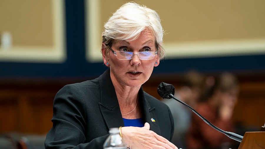 Secretary of Energy Jennifer Granholm answers a question from Rep. Larry Bucshon (R-Ind.) during a Subcommittee on Energy hearing to discuss the President’s FY 2023 budget for the department on Thursday, April 28, 2022.