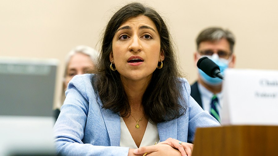 Lina Khan, Commissioner of the Federal Trade Commission, answers questions during a House Appropriations Subcommittee Financial Services and General Government hearing on Wednesday, May 18, 2022 to examine the President's FY 2023 budget request for the Federal Trade Commission and the Securities and Exchange Commission.