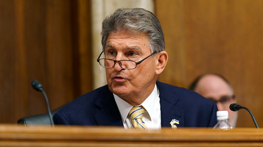 Senate Energy and Natural Resources Committee Chairman Joe Manchin (D-W.Va.) is seen during a hearing to examine the President's FY 2023 budget request for the Department of the Interior on Thursday, May 19, 2022.