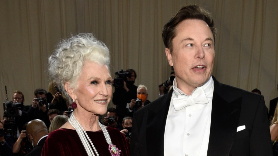 Maye Musk and Elon Musk attend the Met Gala in New York.