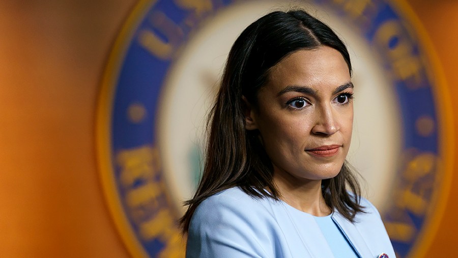 Rep. Alexandria Ocasio-Cortez (D-N.Y.) is seen during a press conference on Thursday, May 19, 2022 to discuss the Puerto Rico Status Act.