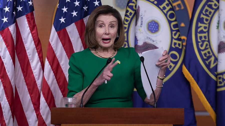 Speaker Nancy Pelosi (D-Calif.) delivers her weekly press conference at the U.S. Capitol on Thursday, May 12, 2022, noting the passing of one million Americans due to COVID-19, Roe v. Wade, and the shortage of baby formula in the U.S.