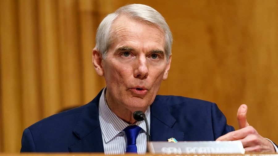 Sen. Rob Portman (R-Ohio) gives an opening statement during a Senate Homeland Security and Governmental Affairs Committee hearing to discuss the President’s FY 2023 budget for Homeland Security Alejandro Mayorkas on Wednesday, May 4, 2022.