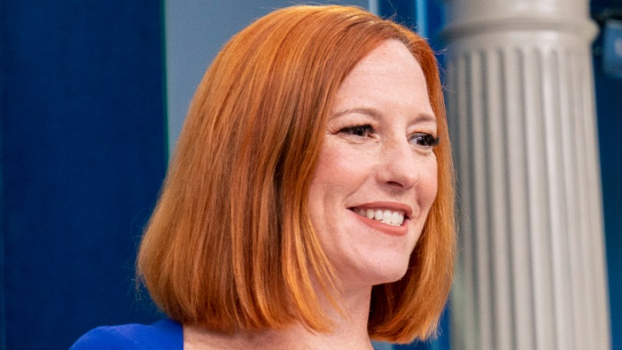 White House press secretary Jen Psaki speaks during her last briefing at the White House