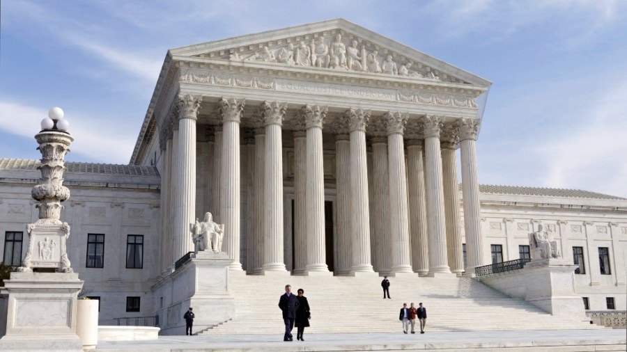 This photo shows the U.S. Supreme Court Building in Washington