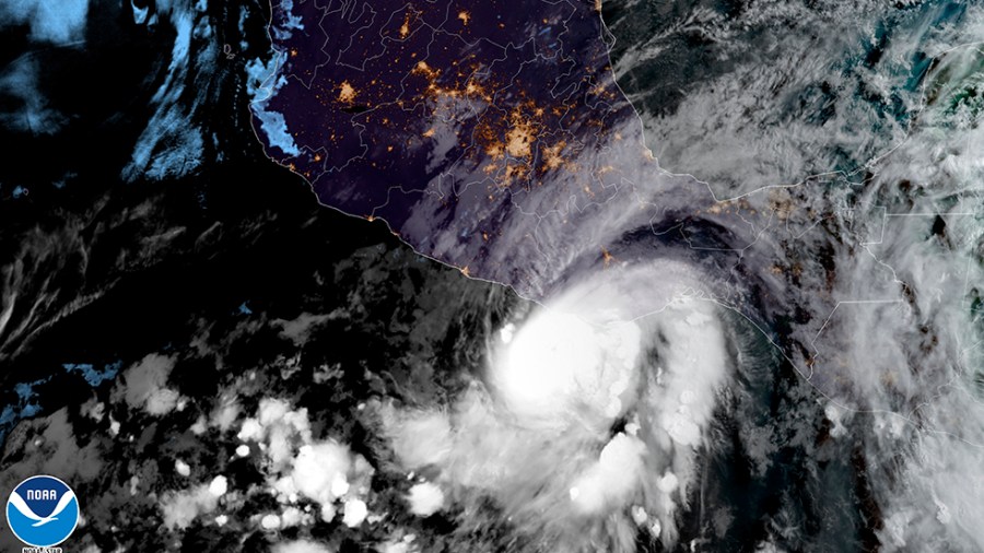 Hurricane Agatha is seen off the Pacific coast of Oaxaca state, Mexico