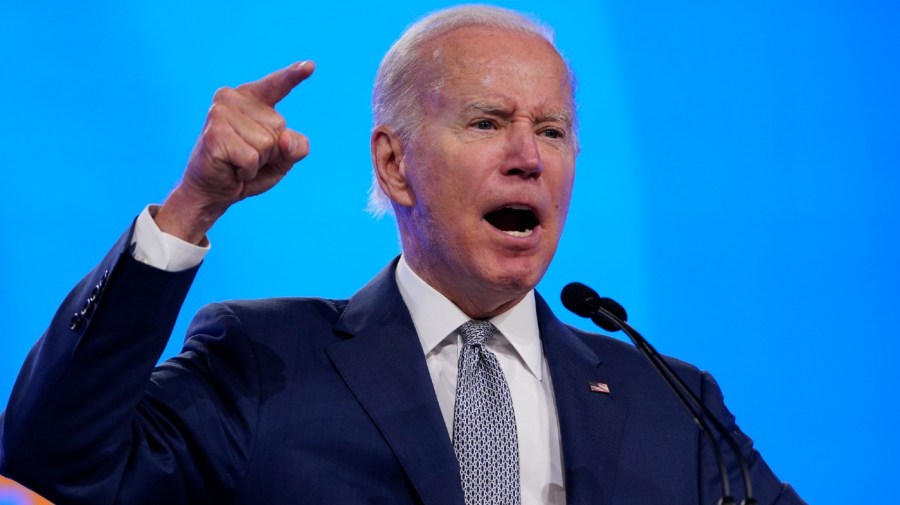 President Joe Biden addresses the AFL-CIO convention, Tuesday, June 14, 2022, in Philadelphia.