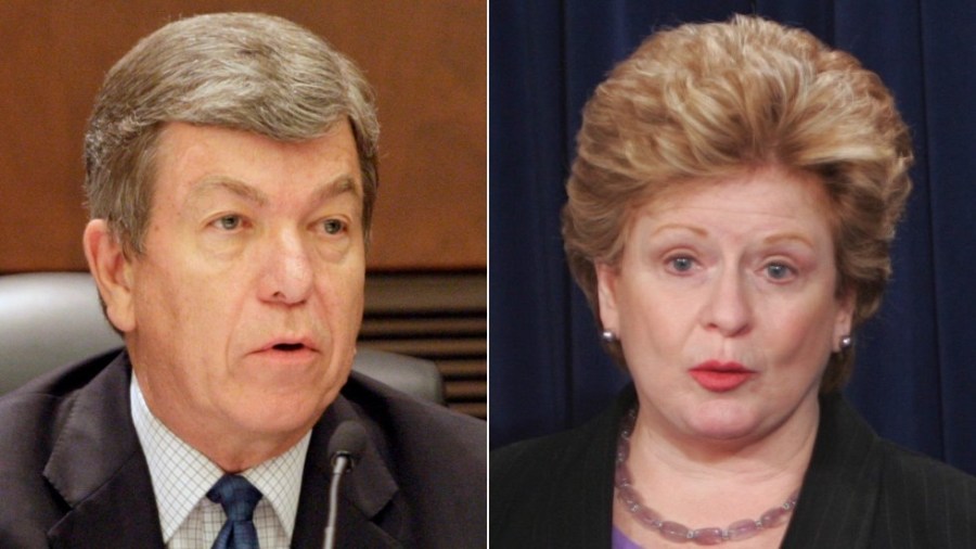 Sens. Roy Blunt, R-Mo., left, and Debbie Stabenow, D-Mich.