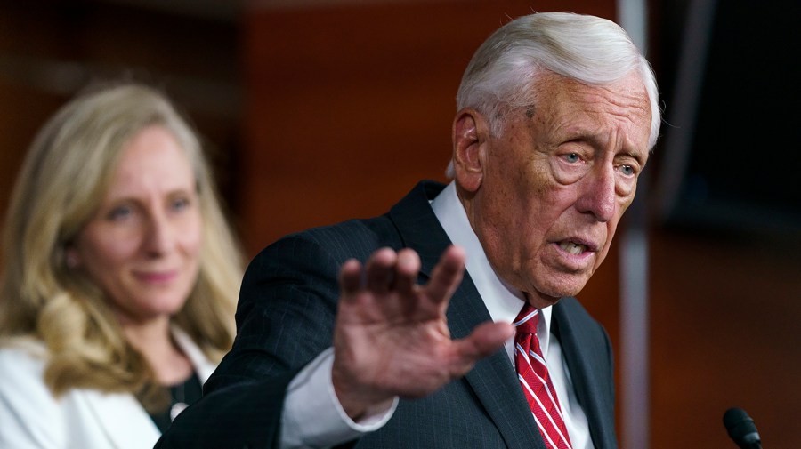 House Majority Leader Steny Hoyer (D-Md.) addresses reporters during a press conference on Wednesday, June 15, 2022 to discuss the Lower Food and Fuel Costs Act.