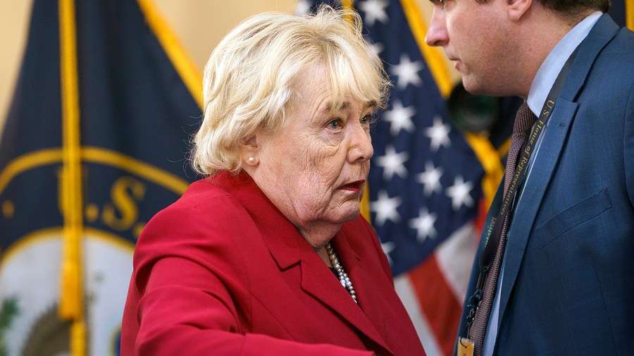 Rep. Zoe Lofgren (D-Calif.) is seen during break in a Jan. 6 House Select Committee hearing on Monday, June 13, 2022. The hearing focused on false election fraud claims and the Trump campaign’s continued push for donations.