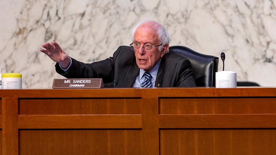 Sen. Bernie Sanders (I-Vt.) speaks at a Senate Budget Committee hearing entitled 'Saving Social Security: Expanding Benefits and Demanding the Wealthy Pay Their Fair Share or Cutting Benefits and Increasing Retirement Anxiety' on Thursday, June 9, 2022.