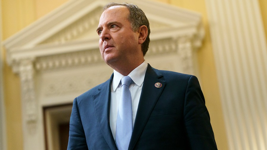 Rep. Adam Schiff (D-Calif.) is seen after a House Jan. 6 committee to hearing on Thursday, June 23, 2022 focusing on the actions of former Department of Justice employees.