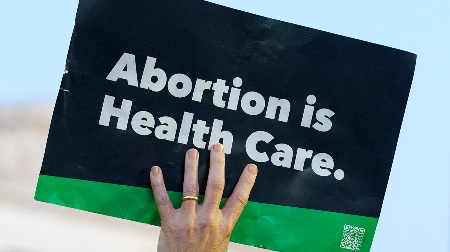 Protesters for abortion rights demonstrate outside the Supreme Court on Friday, June 24, 2022 after the court released a decision to strike Roe v. Wade.