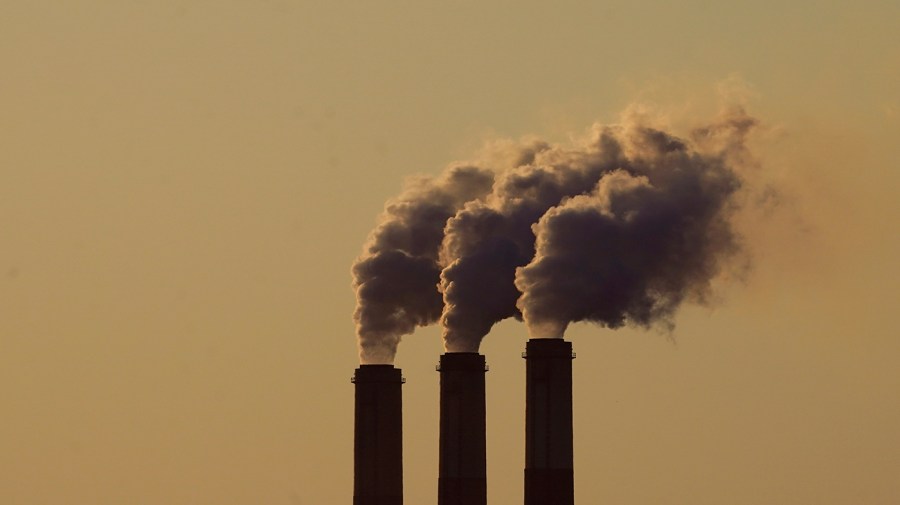 Emissions rise from the smokestacks at the Jeffrey Energy Center coal power plant.