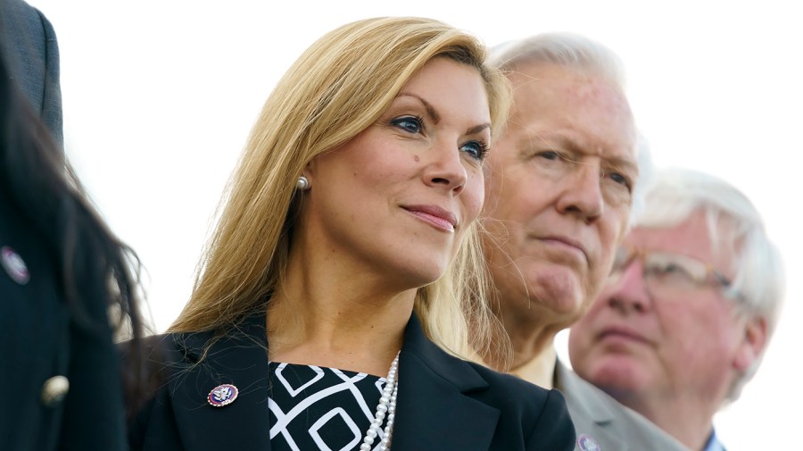 Rep. Beth Van Duyne (R-Texas) is seen during a press event to introduce the newest member, Rep. Mayra Flores (R-Texas), outside at the Capitol Steps on Tuesday, June 21, 2022.