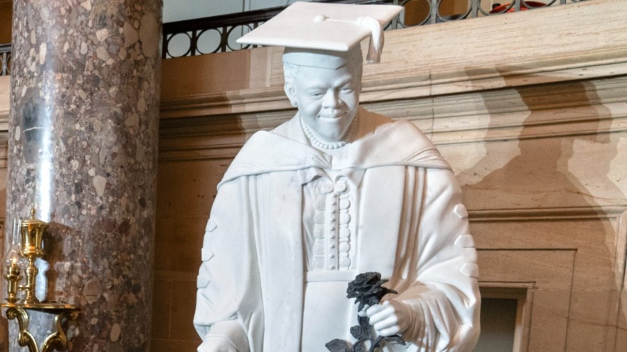 A statue of Mary McLeod Bethune, which is the first state statue of a Black woman in Statuary Hall, is seen in the Capitol.