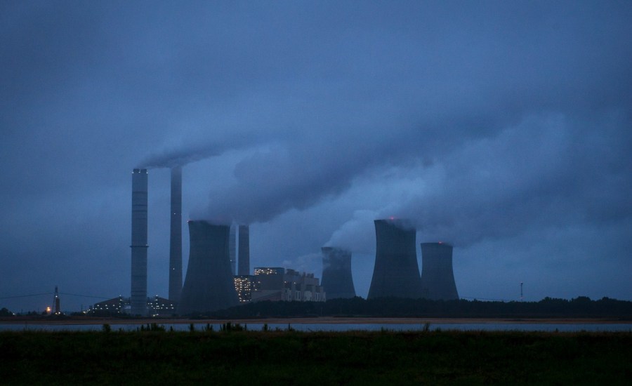 Emissions from a coal-fired plant.