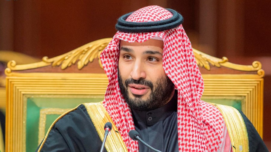 In this photo released by Saudi Royal Palace, Saudi Crown Prince Mohammed bin Salman, speaks during the Gulf Cooperation Council (GCC) Summit in Riyadh, Saudi Arabia, Dec. 14, 2021.