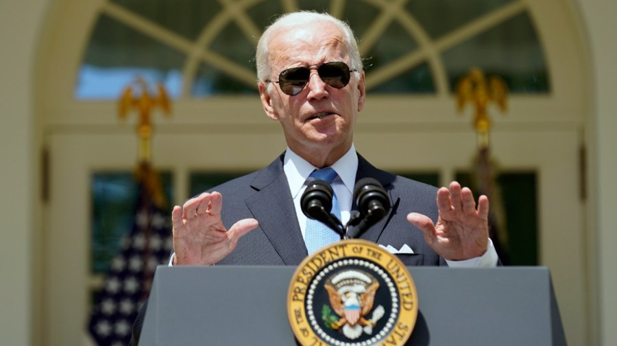 President Joe Biden arrives to speak in the Rose Garden of the White House in Washington, Wednesday, July 27, 2022.