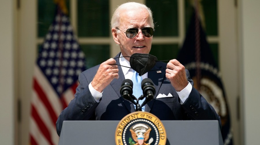 President Joe Biden arrives to speak in the Rose Garden of the White House in Washington, Wednesday, July 27, 2022.