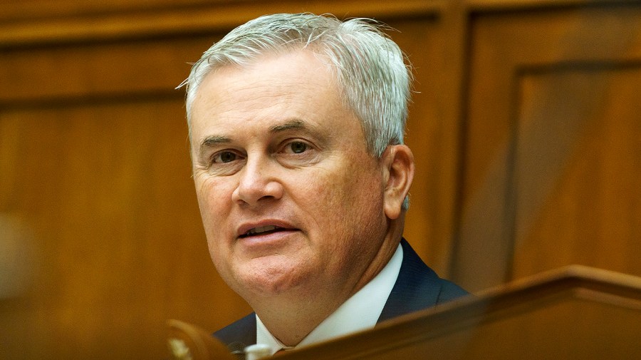 Rep. James Comer (R-Ky.) gives an opening statement during a House Oversight and Reform Committee hearing to discuss the recent Supreme Court decision to overturn Dobbs on Wednesday, July 13, 2022.