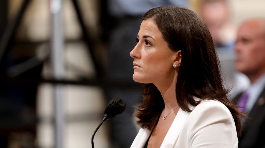 Cassidy Hutchinson, a former aide to former White House chief of staff Mark Meadows, is seen during a House Jan. 6 committee to hearing on Tuesday, June 28, 2022.