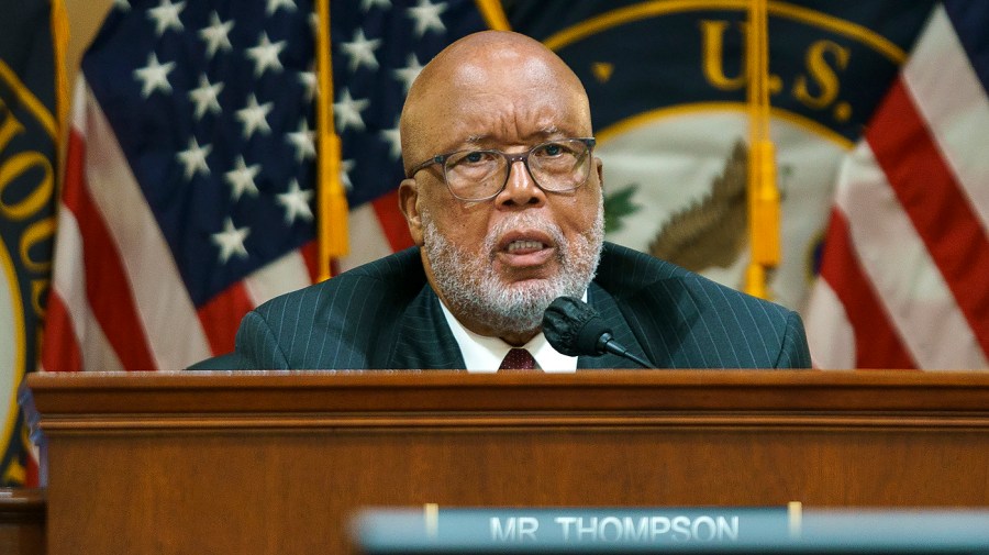 Rep. Bennie Thompson (D-Miss.) is seen during a House Jan. 6 committee hearing on Tuesday, July 12, 2022 focusing on the ties between former President Trump and far-right extremist groups.