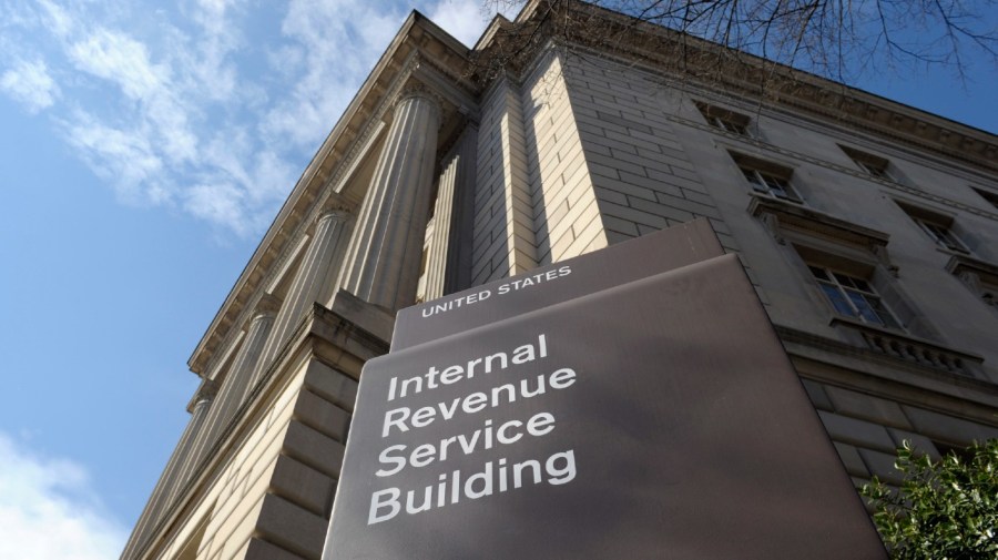 The exterior of the Internal Revenue Service (IRS) building in Washington.