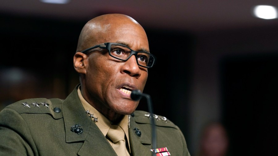 Lt. Gen. Michael Langley speaks during a Senate Armed Services hearing to examine the nominations at the Capitol Hill, on Thursday, July 21, 2022, in Washington.