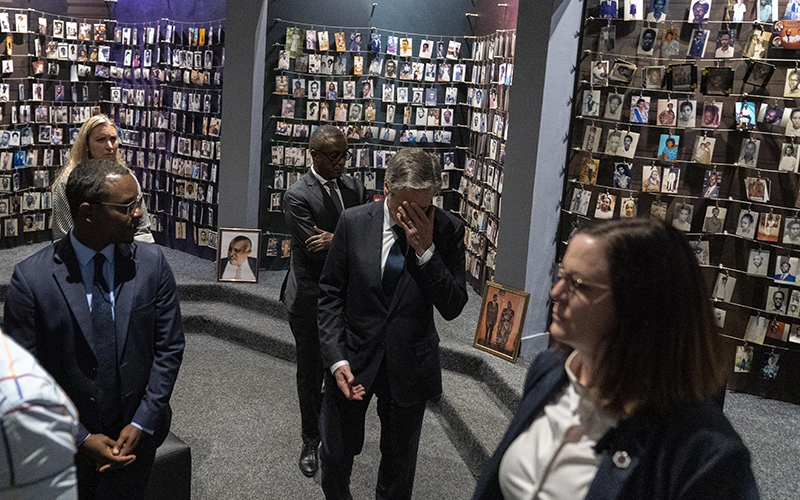 Secretary of State Antony Blinken visits the Kigali Genocide Memorial