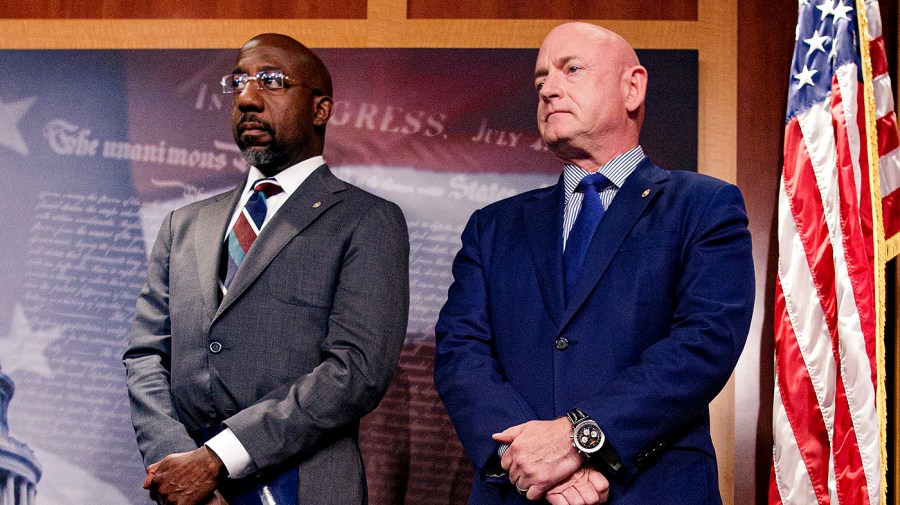 Sens. Raphael Warnock (D-Ga.) and Mark Kelly (D-Ariz.)