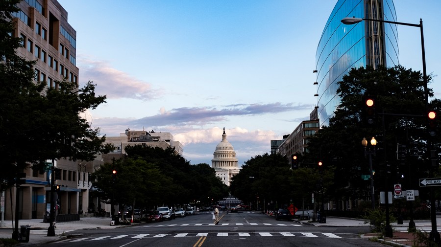 The Capitol is shown at sunset