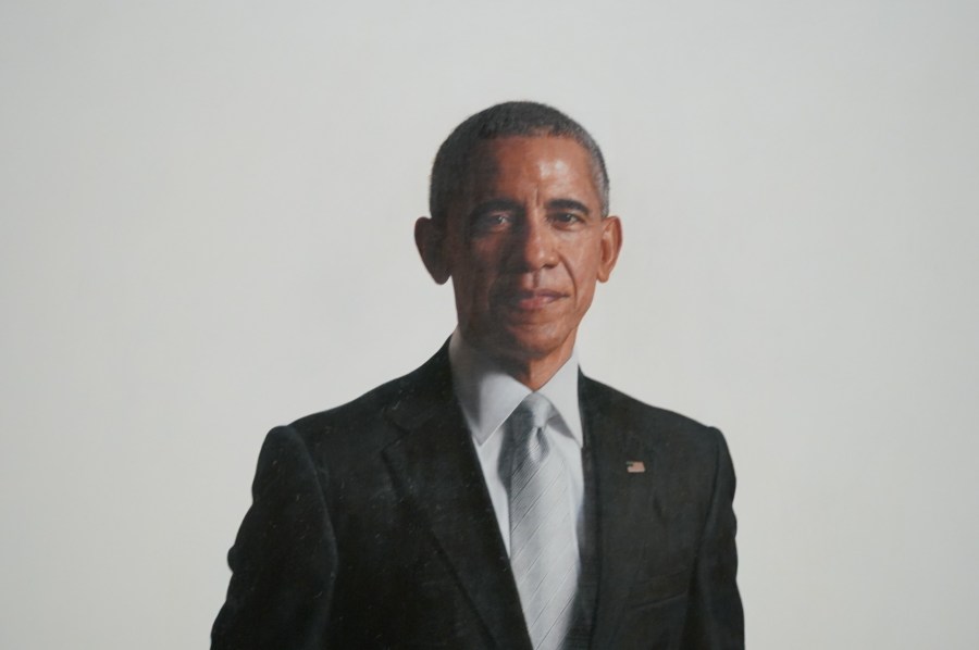 Portrait of former President Obama, painted by Robert McCurdy.