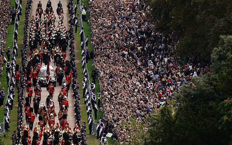 The ceremonial procession of the coffin of Queen Elizabeth II