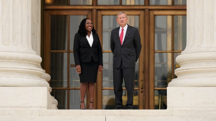 Supreme Court Justice Ketanji Brown Jackson with Chief Justice John Roberts