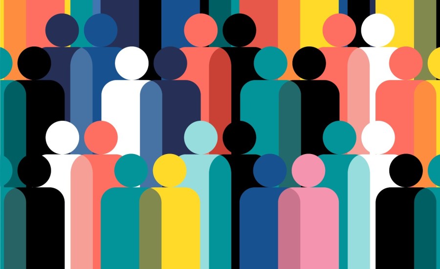 Colorful graphic of people.